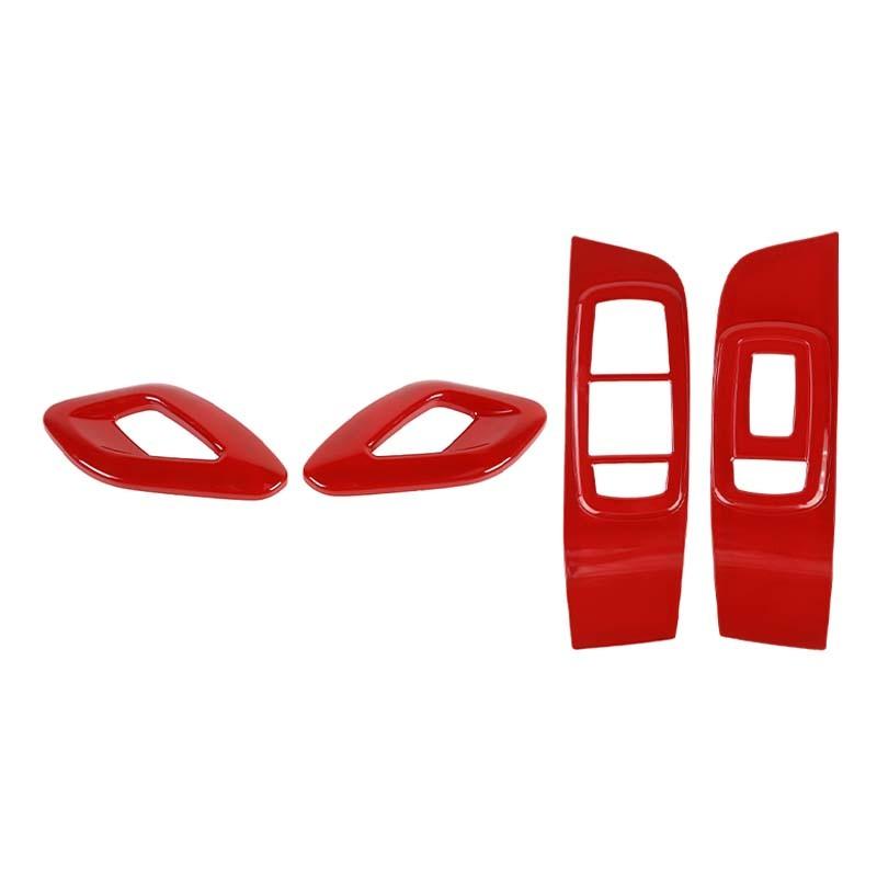 Door Interior Handle Window Lift Panel Decoration Protective Cover For Dodge Challenger 2015 Up Car Interior Accessories