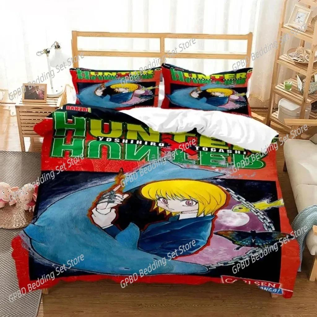 3D Print Anime HUNTER HUNTER 3D Bedding Set Duvet Cover Pillowcases Single Twin Full Queen King Size Home Decor Quilt Boys Gift