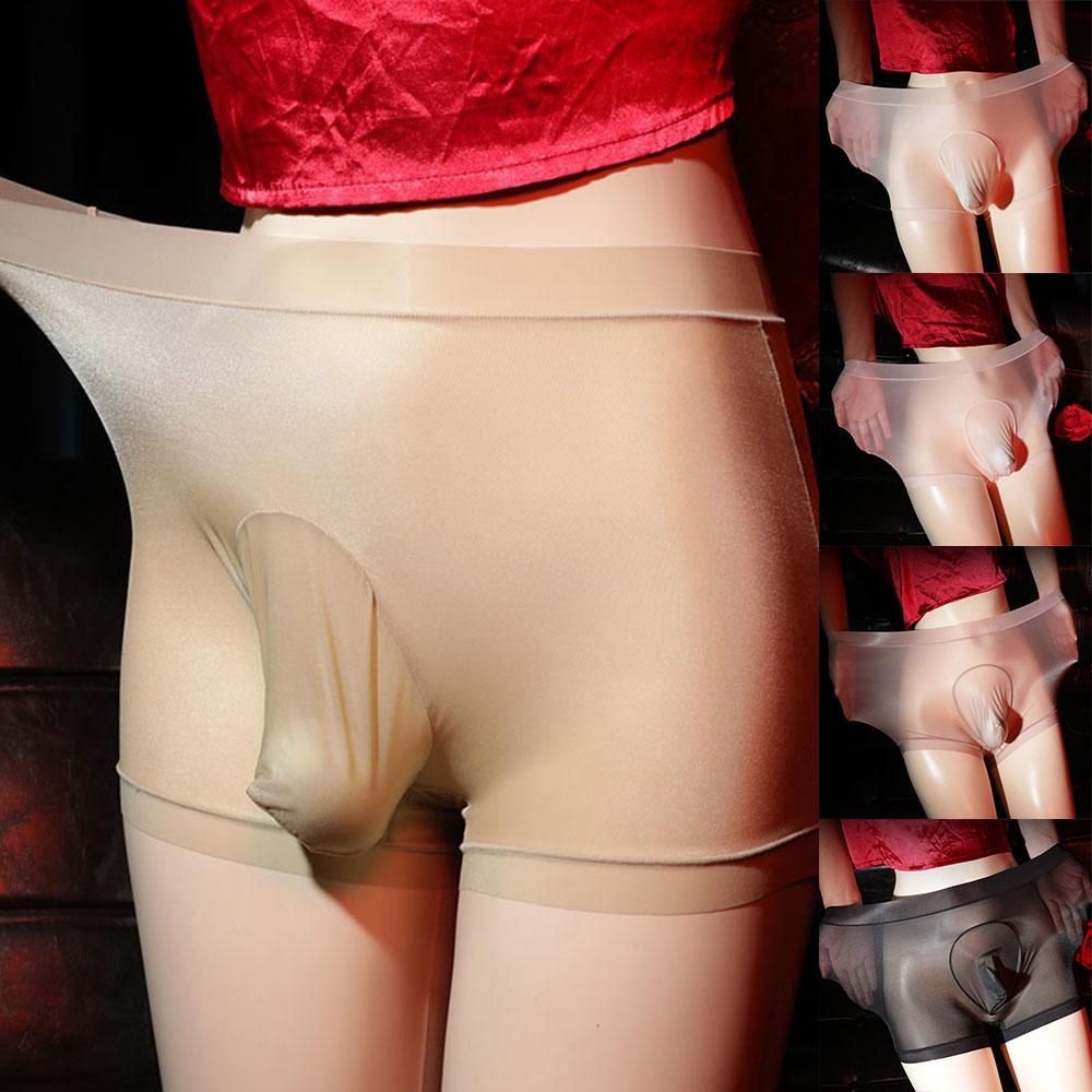 Průhledné 1*spodky Sexy Sheer Boxer Pouch Mesh