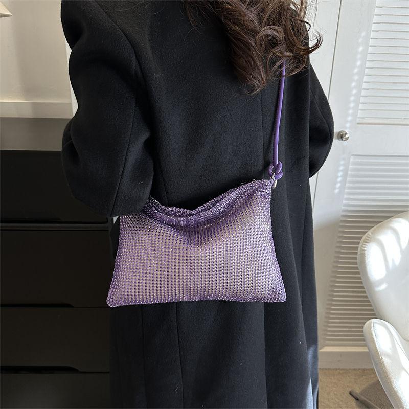 Popular Rhinestone Bag Women, Summer New Senior Foreign Style Shoulder Armpit Bag, Niche Crossbody Bag Bucket Bag