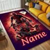 Personalized Name Deadpool Armor Living Room Non-Slip Area Rug Soft Carpet for Bedroom Kids Playroom Sofa Office Home Decor Doormat