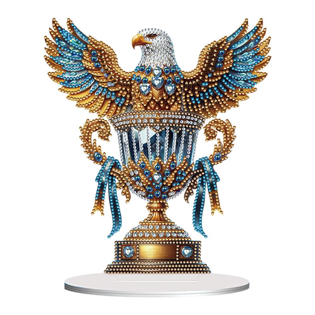 Acrylic Special Shape Eagle Trophy 5D DIY Diamond Art Tabletop Decorations Diamond Painting Desktop Decors for Adults Beginner