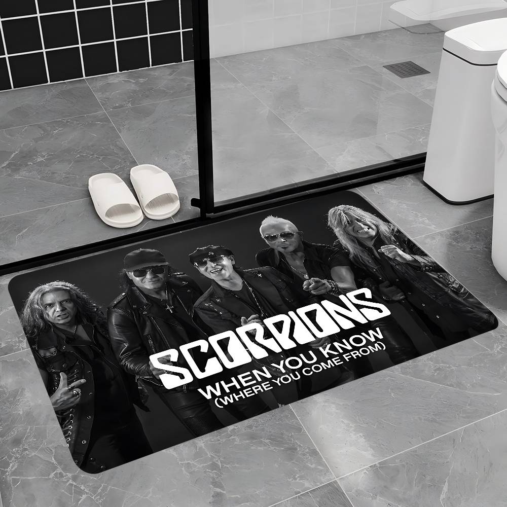 Hard Rock Band S-Scorpions Door Mat Kids Room Bedroom Decoration Balcony Anti-Slip Doormat Living Room Doormat Area Rug