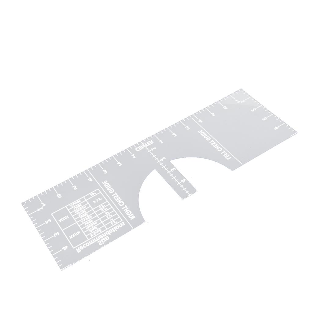 T Shirt Print Ruler Acrylic Alignment Tool Round Neck Centering Measure Guide Ruler for Sewing