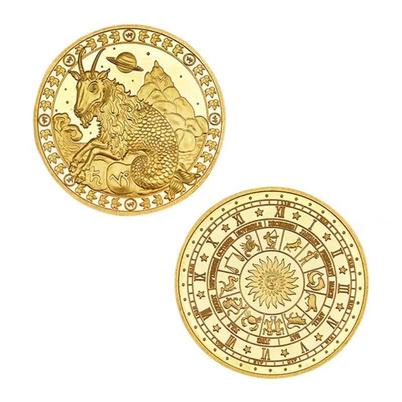 Set of 12 Zodiac Coins, Zodiac Commemorative Coins, Leo Sun God Lucky Coins, Birthday Gifts