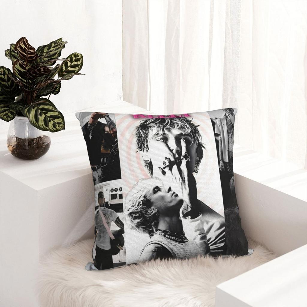 MGK Machine Gun Kelly Rapper Pillow Cover Fashion Pillow Case Soft Custom DIY Cushion Cover Pillowcases For Living Room Chair