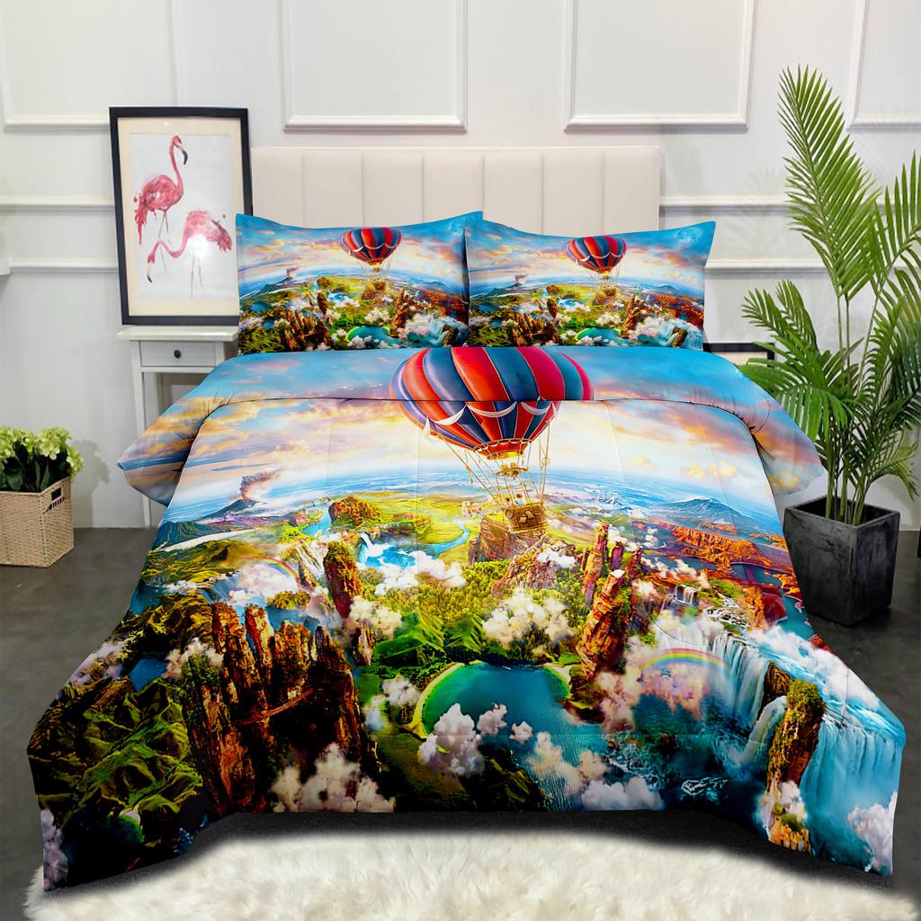 Astronaut Planet Galaxy Fat Quilt Bedding Starry Sky Home Textiles Printed Duvet Cover Three-piece Set