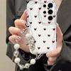 Black Dots Heart Cover For Reno 15 Pro 14 13 14f 13f 12f OPPO A6 A5 PRO A79 A58 A78 Reno 8T Love Bow Chain Case Silicone