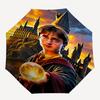 1pc Hogwarts School of Witchcraft and Wizardry Magic Automatic Folding Umbrella - Compact 8-Rib Design, Durable Plastic & Iron1324L
