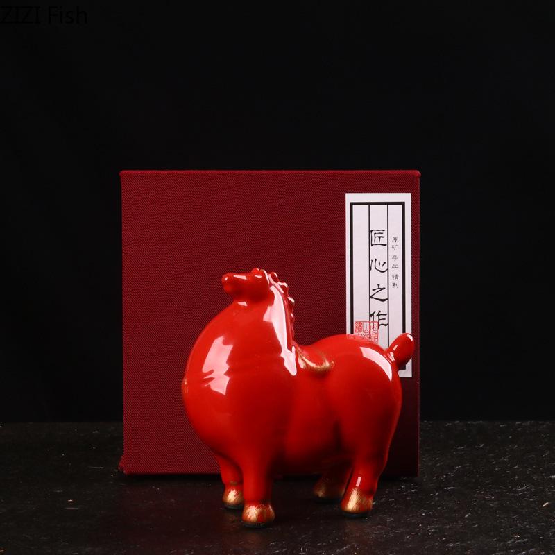 Minimalist Fat Horse Statue Room Aesthetics Ornaments Horse Ceramic Sculpture Living Room Decoration Crafts Vintage Home Decor