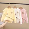 Girls' Fashionable Waterflea Down Sweater - Winter Children's Cute Princess Knitted Sweater