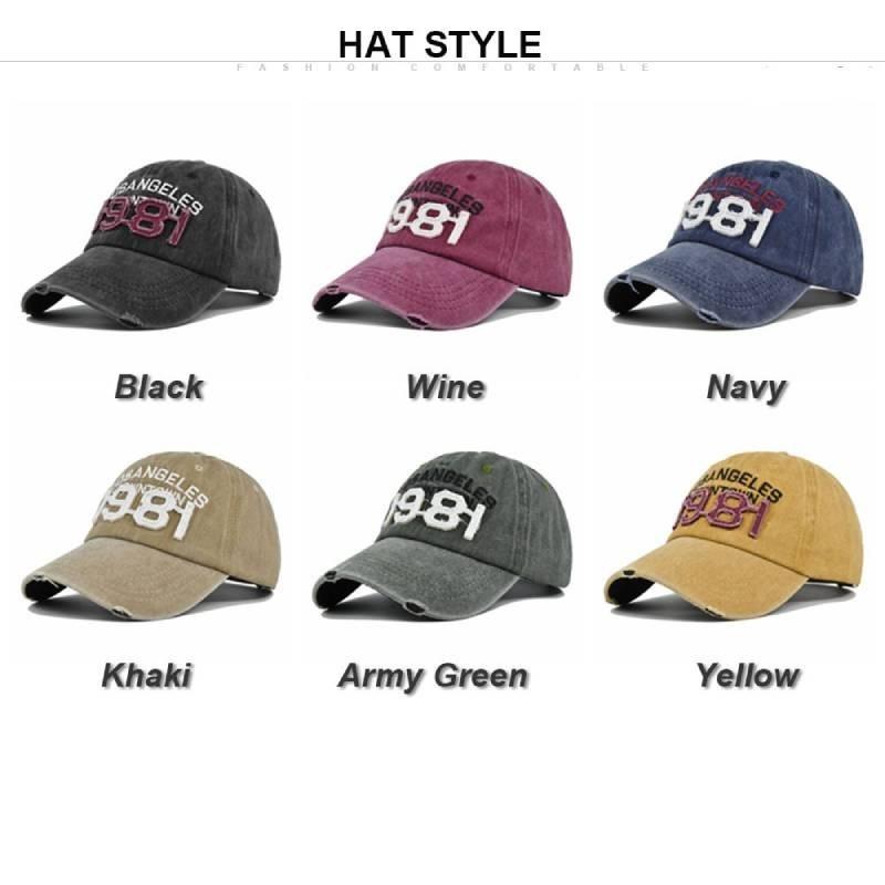 Vintage 1981 3d Embroidered Baseball Cap Adjustable Sun Hat Cotton Material