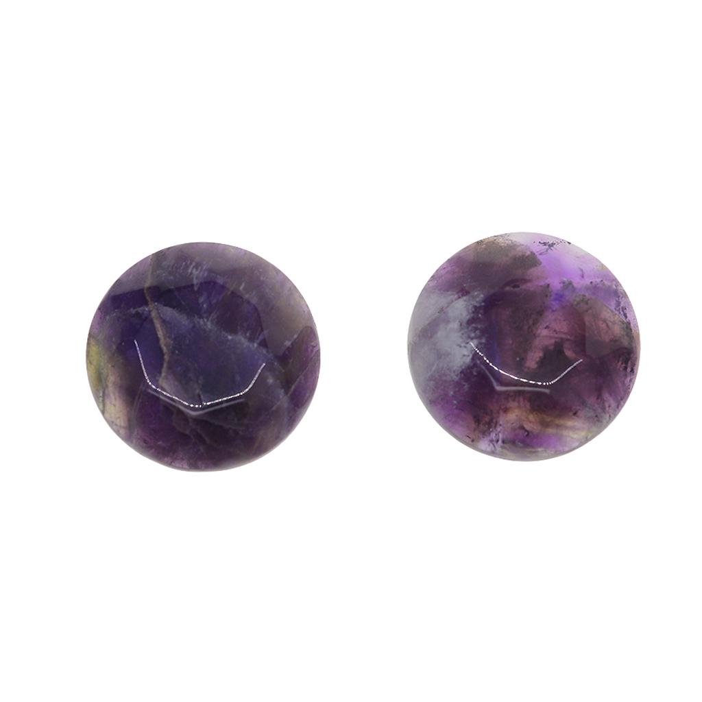 2Pcs 2 Cm Round Cabochon Gem Beads Stone for DIY Jewlery Findings Craft Purple