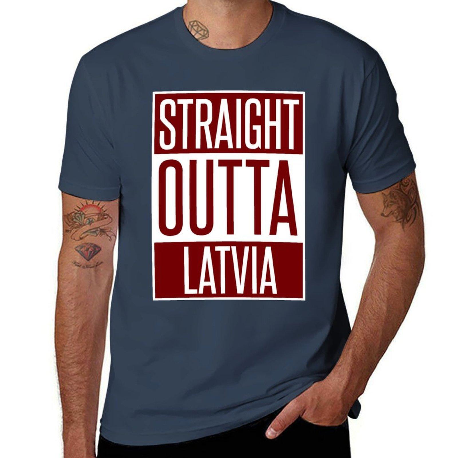 Straight Outta Latvia Tshirt Halloween Casual Tshirt S