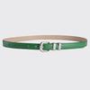 2024 Women's Candy Color Leather Belt with Silver Buckle - Fashionable Dress Accessory