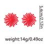 European and American simple, fashionable, exaggerated metal lacquered red flower stud earrings are versatile daily commuting earrings