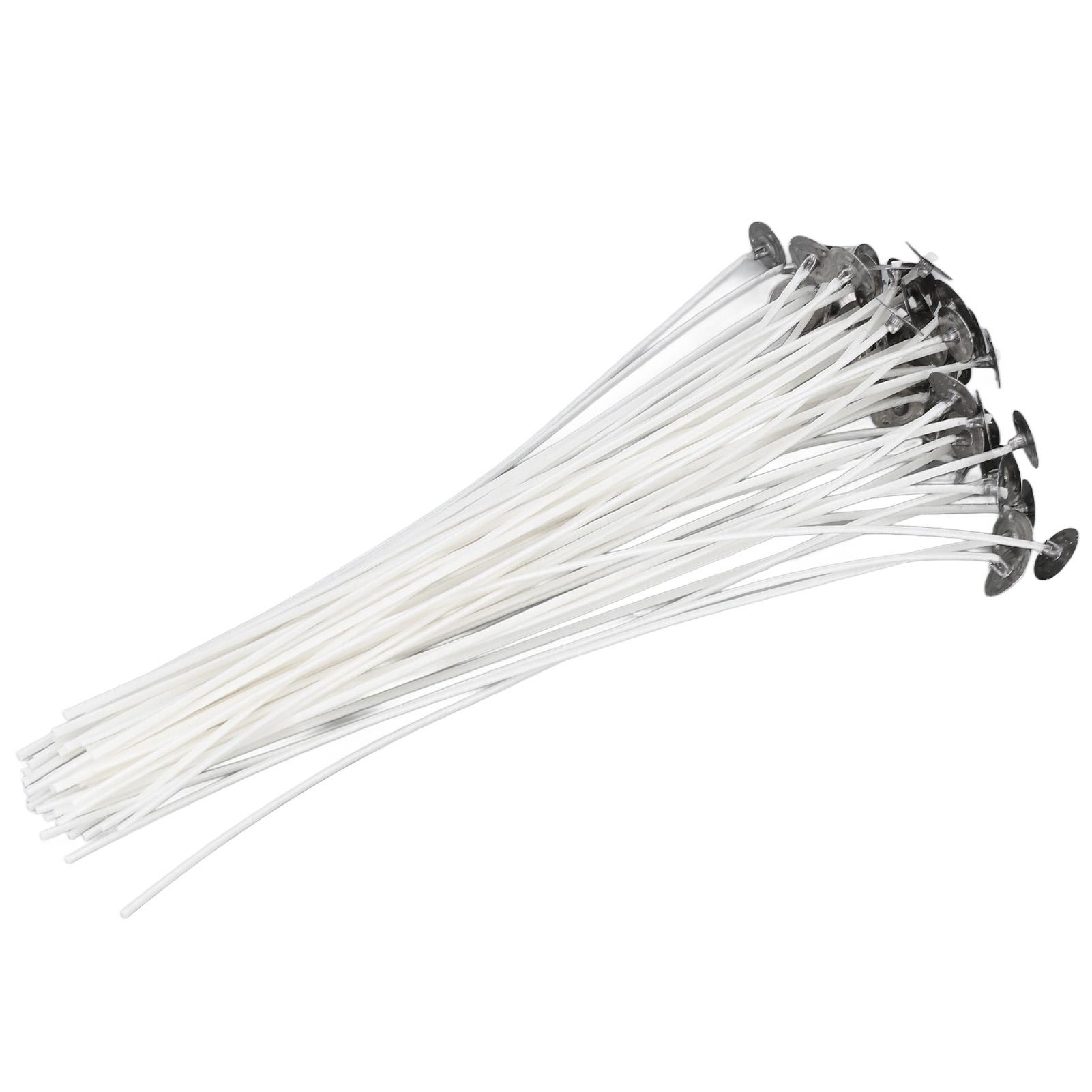 

50pcs Candle Wick Pre Waxed 20cm Low Smoke Metal Sustainer Tab for DIY Candle Making