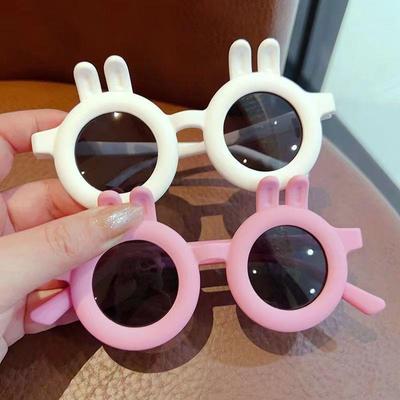 Children Rabbit Ear Oval Sunglasses Cute Boys Girls Baby Protection Sun Glasses Kids Outdoor Uv Protection Eyewear Uv400 Goggles