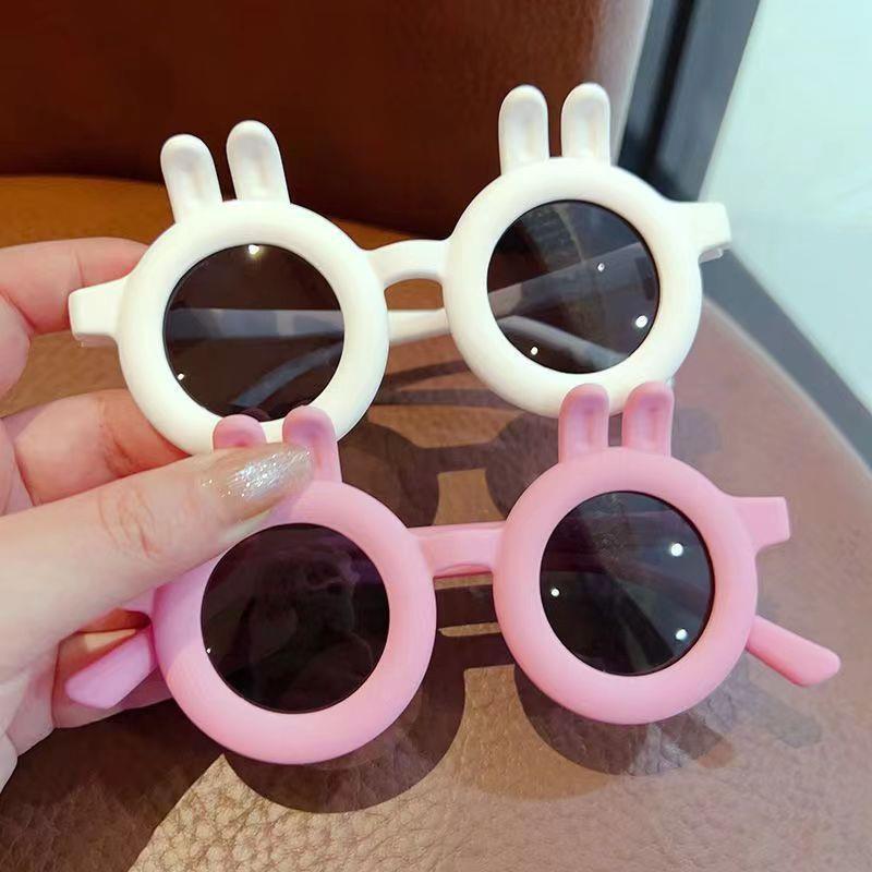 Children Rabbit Ear Oval Sunglasses Cute Boys Girls Baby Protection Sun Glasses Kids Outdoor UV Protection Eyewear UV400 Goggles