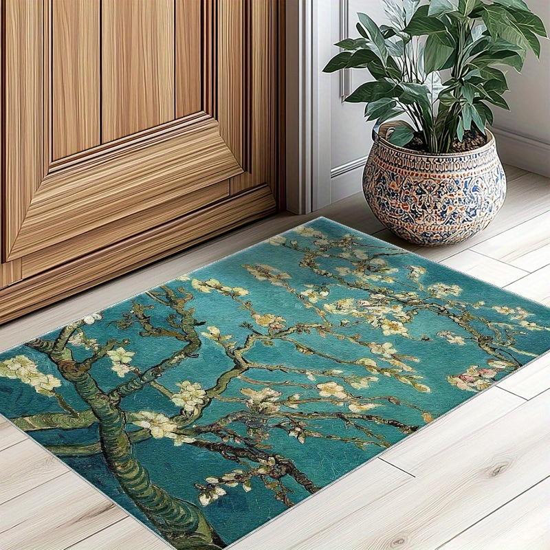 VIKAMA Premium Tree Trunk Carpet Green Spring-Inspired Doormat Welcome Mat Rug For Bedroom Carpet For Live Room Home Decor