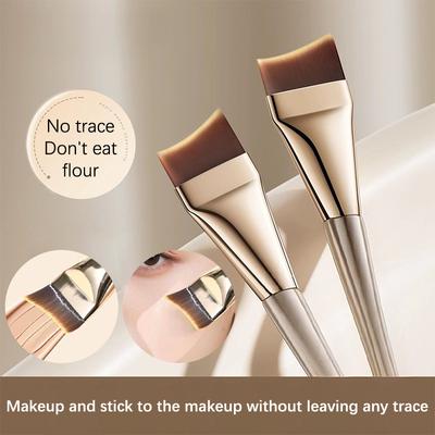 Ultradünner Foundation-Pinsel, leichter und dünner Konturpinsel für das Gesicht, flacher Konturpinsel, zum Verblenden von Foundation-Creme-Make-up-Pinseln