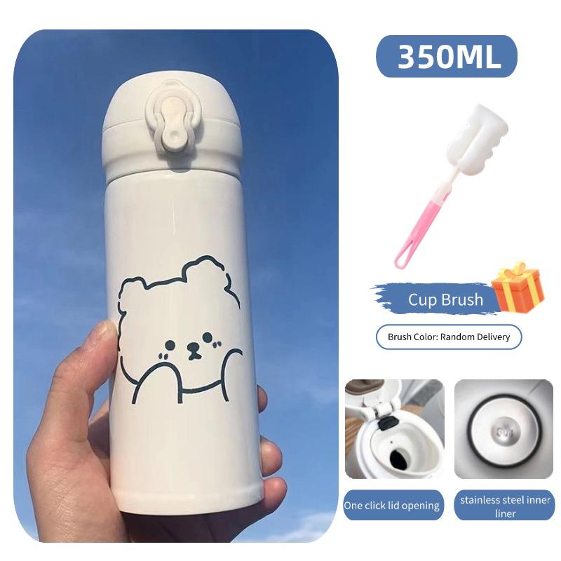 350ML Stainless Steel Thermo Bottle Coffee Cup Water Bottles for Children's Little Bear Insulation Cup Hot and Cold Water Bottle