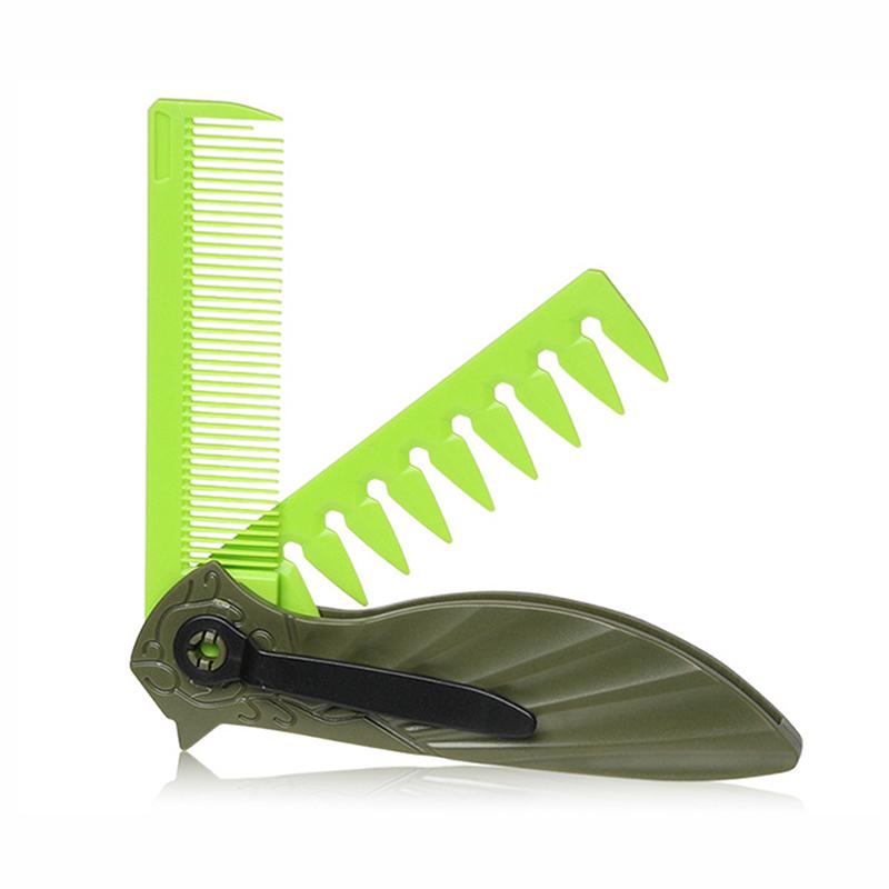 

Multifuncional Pocket Folding Combs Plastic Wide Tooth Oil Head Comb Beard Combing Barber Accessor Hair Clipper Comb Salon зелёный