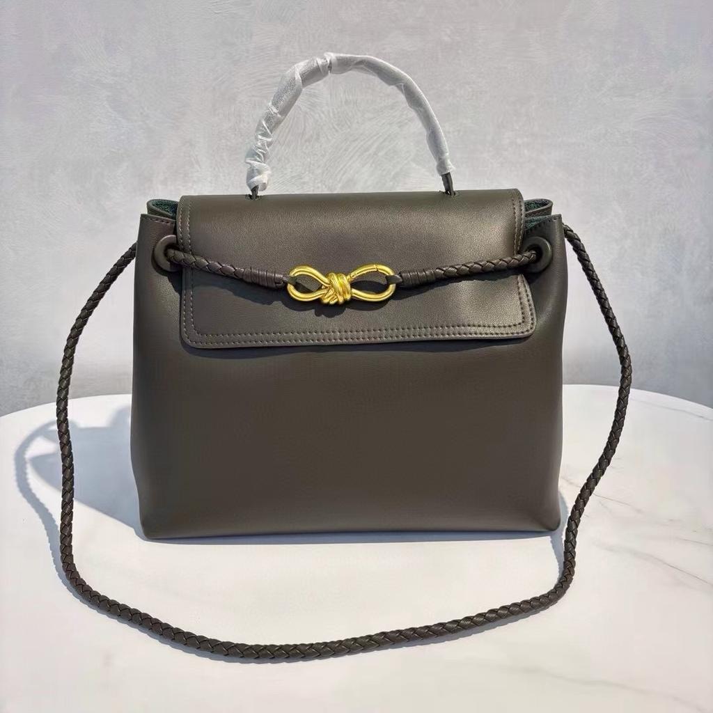 Cross-border explosion Andiamo leather handbag 2025 new old money style high-end women's cowhide tote bag