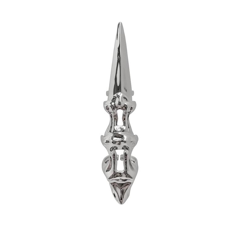 Punk Metal exoskeleton index finger joint Bone Ring Gothic Rock Machinery Fingertip Ring Long Finger Rings Cosplay Jewelry Gift resizable