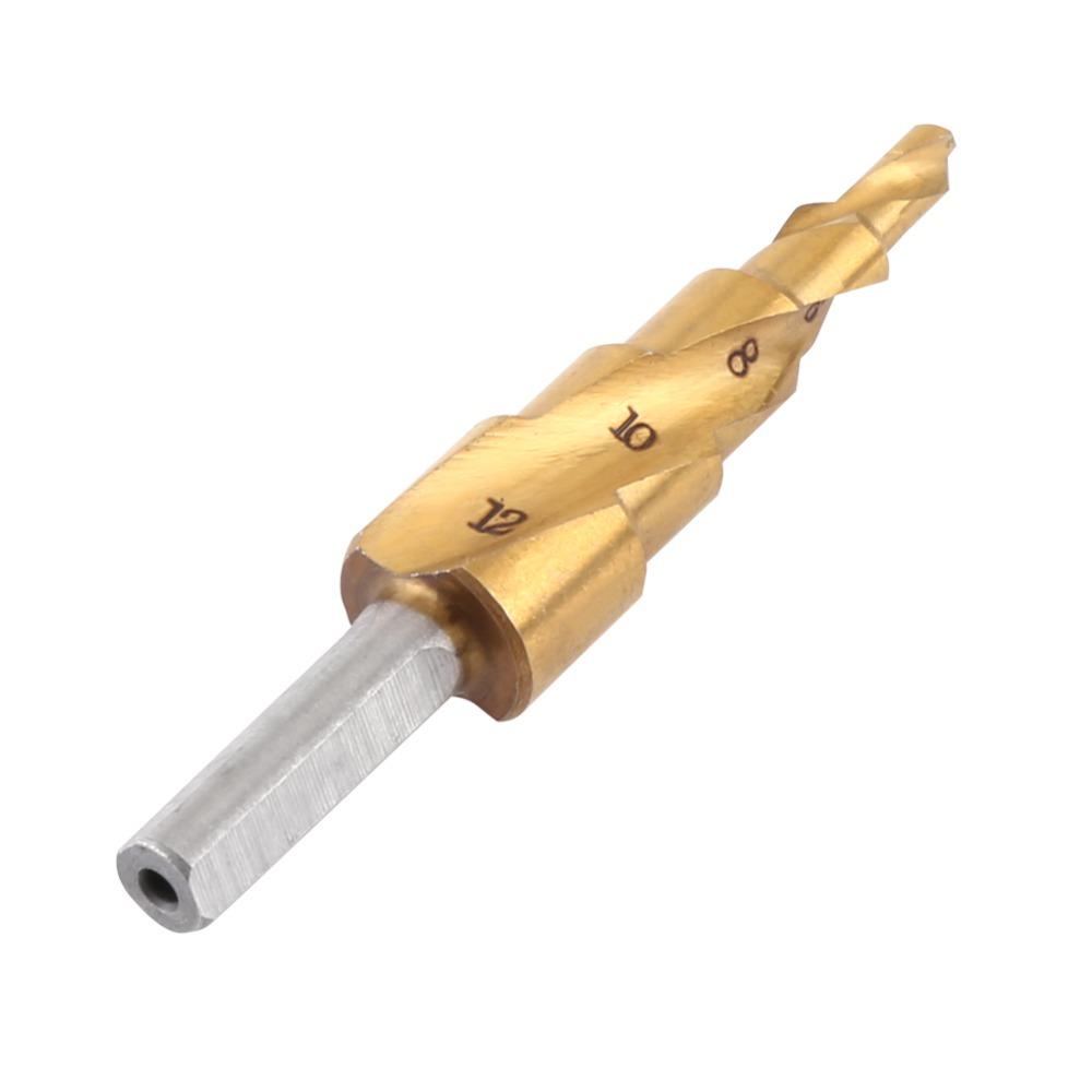 4mm-12mm HSS Step Drill Bit Spiral Flute Step Drill Bits Stepped Cone Drill Bit Drilling Tool