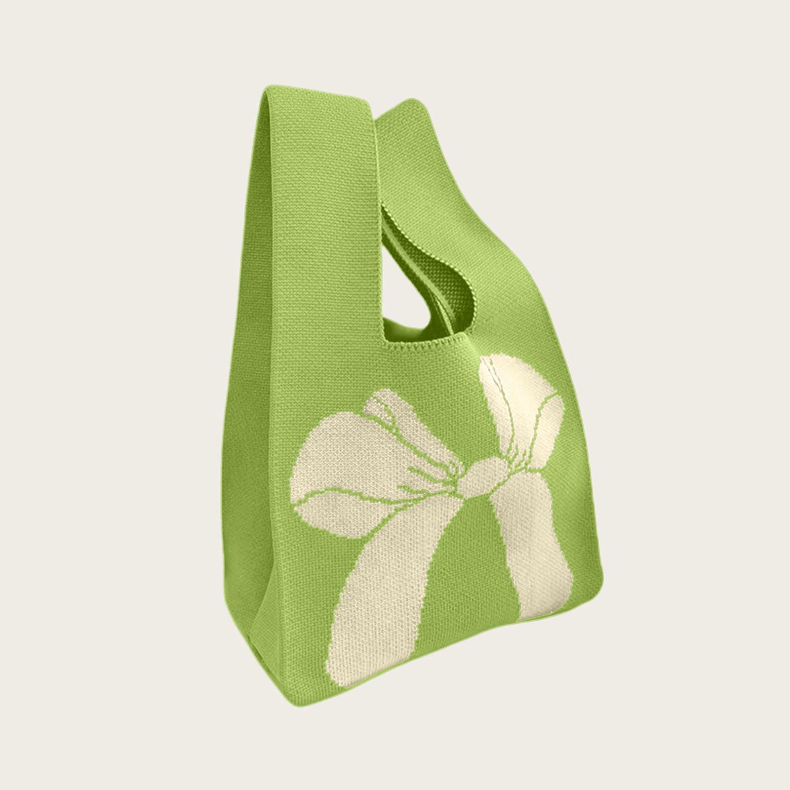 Женская симпатичная повседневная вязаная сумка-тоут с принтом One Size зелёный 513₽