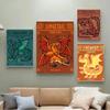 1PC Retro Hookfang Seashocker Toothless Dragon Cards Wall Art For Kitchen Decor, Poster Prints Home Decoration