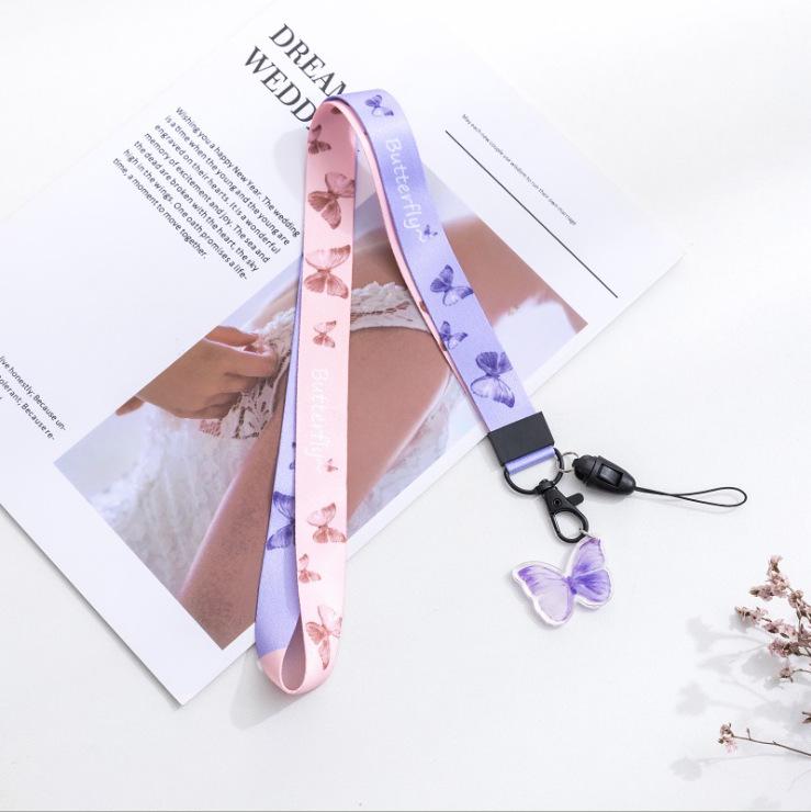 Creative Cartoon Phone Case Lanyard with Acrylic Pendant Keychain - Trendy Neck Hanging Accessory for Women
