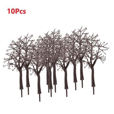 10Pcs 11cm Brown Plastic Model Bare Trunk Tree Scenery Landscape Model Train Railway Scenery Trees Railway Layout Diorama