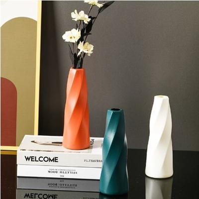 Nordic Anti-fall Plastic Flower Vase Modern Tall Desktop Vase Ornaments DIY Gorgeous Vase Container Pot Home