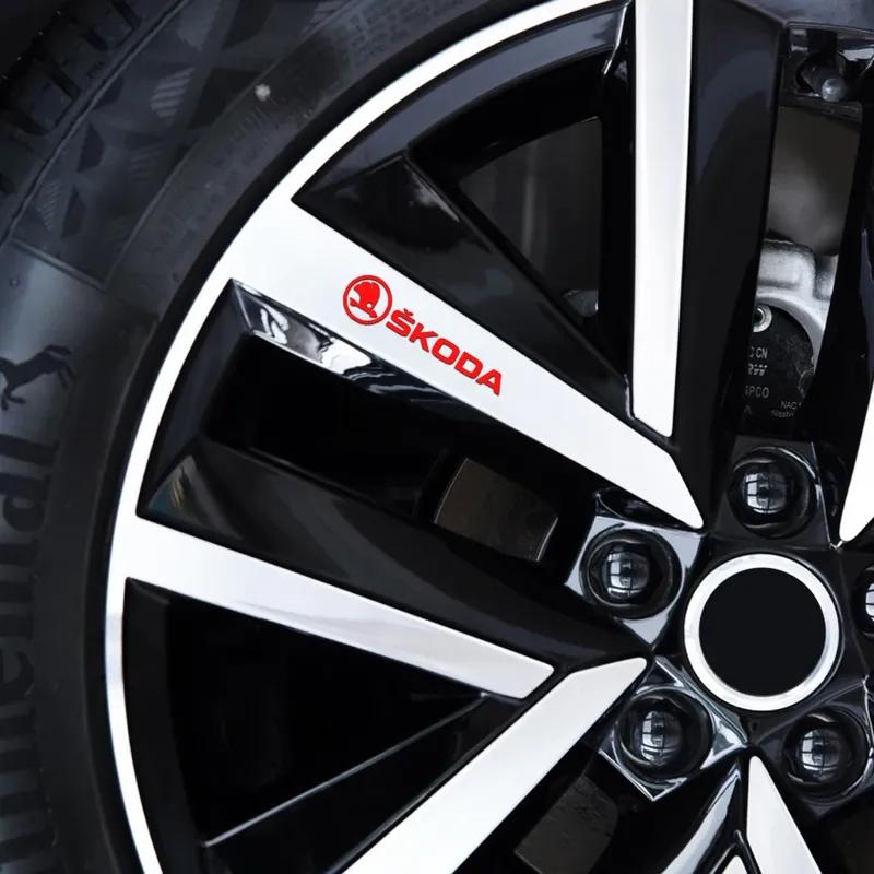 Akcesoria samochodowe Emblemat PVC Naklejki na bok karoserii felgi kół do Skoda Yeti Fabia Octavia 3 2 a5 a7 Kodiaq Karoq Kami Rapid