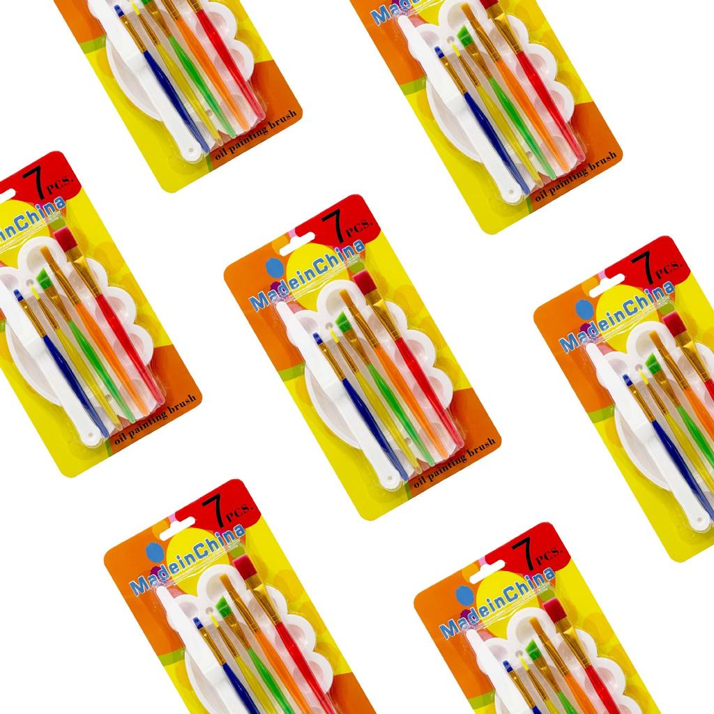 7pcs, Candy Color, Oil Painting Pen Set, Watercolor Palette, Painting Knife, Children's, Nylon Hair, DIY Art Painting Tool
