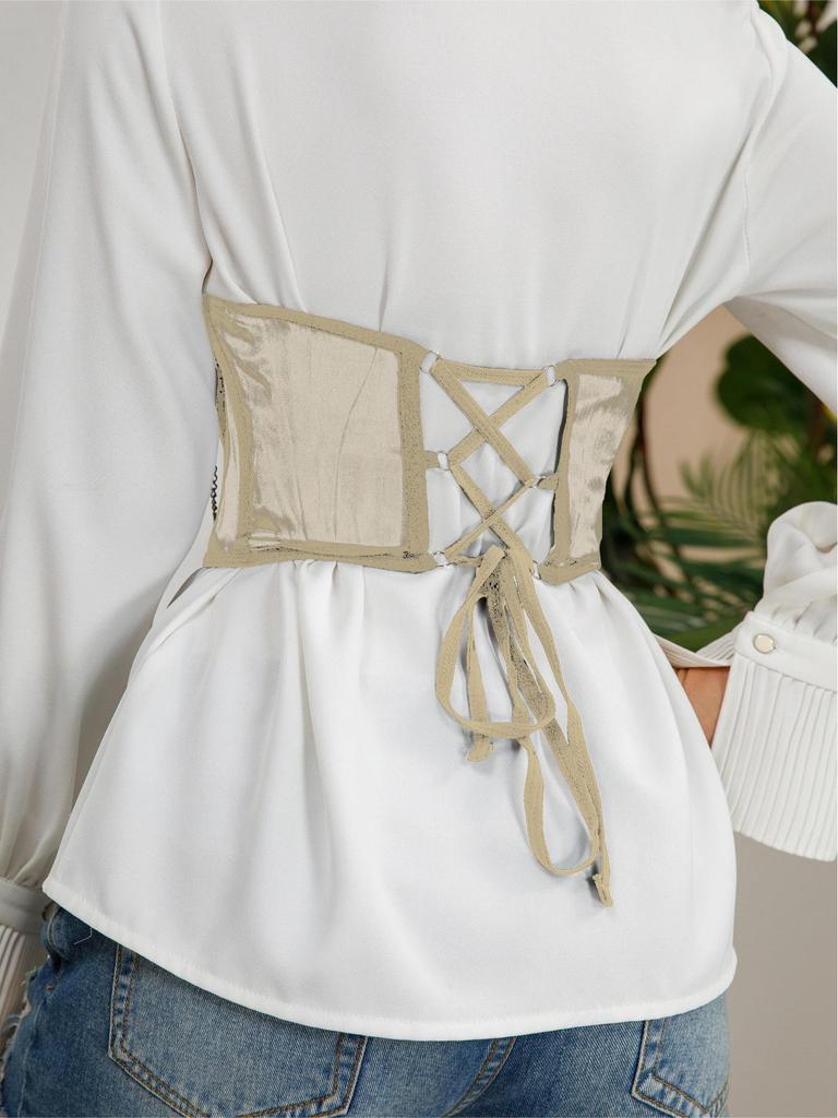 European & American Lace Waist Cincher Corset: Slimming Mesh Vest with Bust Support & Abdominal Shaping.