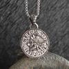 Sieben Engel Magischer Kreis Salomons Siegel Amulett Halskette Anhänger Herren Punk Retro Glücksbringer Schmuck