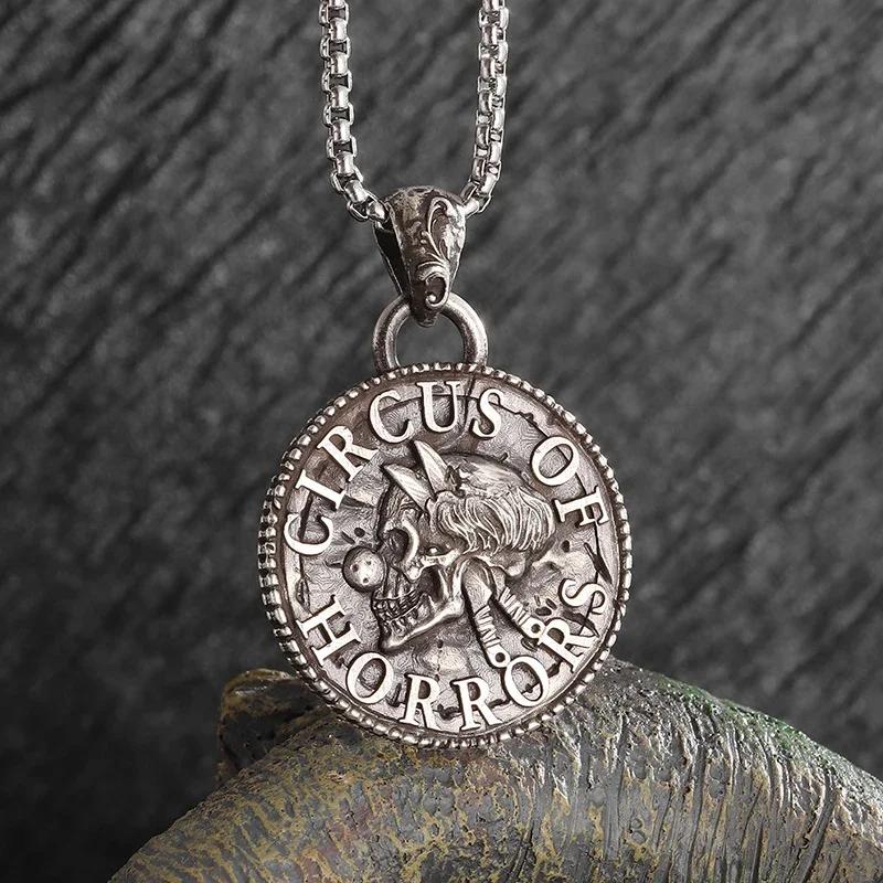 Sieben Engel Magischer Kreis Salomons Siegel Amulett Halskette Anhänger Herren Punk Retro Glücksbringer Schmuck