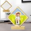Detachable Bamboo Photo Holder Rotated Photo Display Rack Magnetic Photo Frame  Desk Decoration