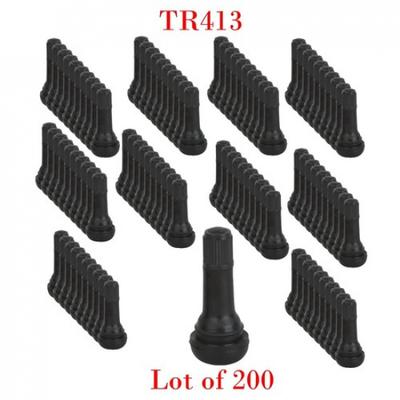 LOT 200 TR 413 Snap-In Tire Valve Stems Short Black Rubber MOST POPULAR VALVE
