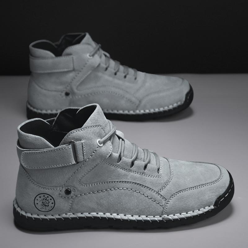 Mid-top Shoe Casual Sneaker Casual Shoe Ankle Boots Loafers Round Toe Leather  Fashion Sports and Leisure Non-slip Work Boots