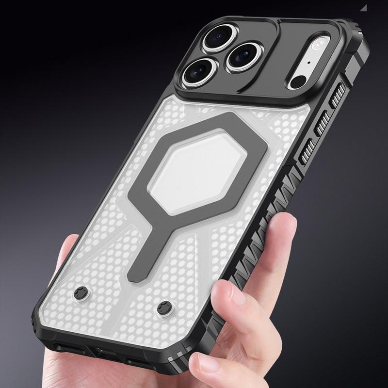 Custodia Magnetica per Telefono con Motivo a Nido d'Ape Per iPhone 17 Pro Max 16 15 14 13 Pro Max Cover Bumper Ibrida TPU+PC Antiurto