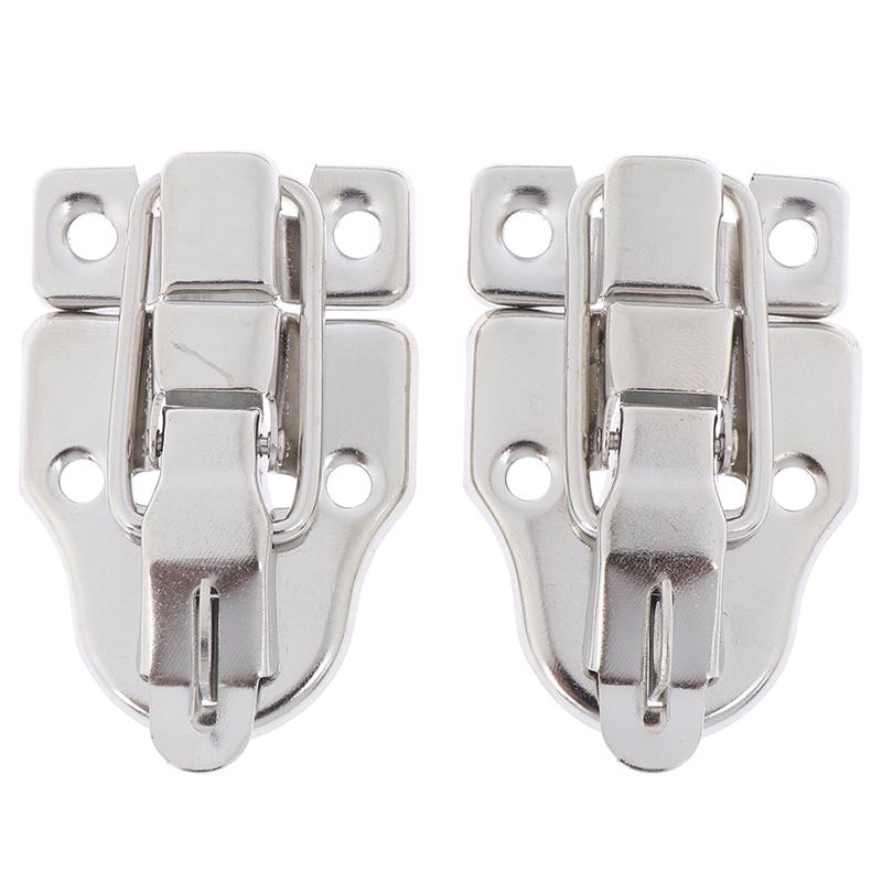 2Pcs Jewelry Chest Box Antique Metal Buckle Suitcase Case Toggle Lock Hasp Latch