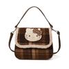 Vintage Hello Kitty Pattern Pu Crossbody Bag With Padded Straps For Men And Women