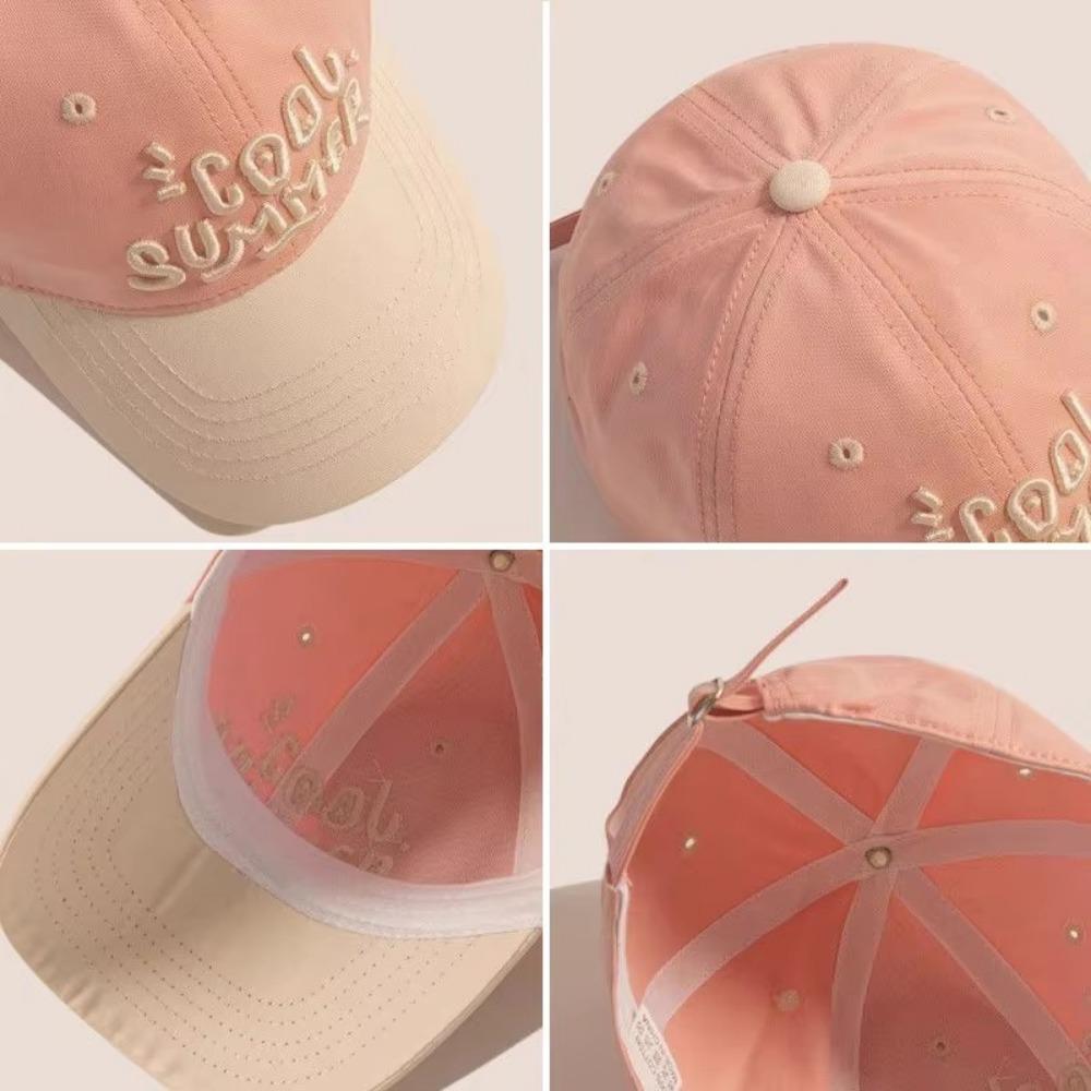 Embroidery Sun Shading Hat Contrasting Color Duck Tongue Cap  For 2-7Year Boys Girl