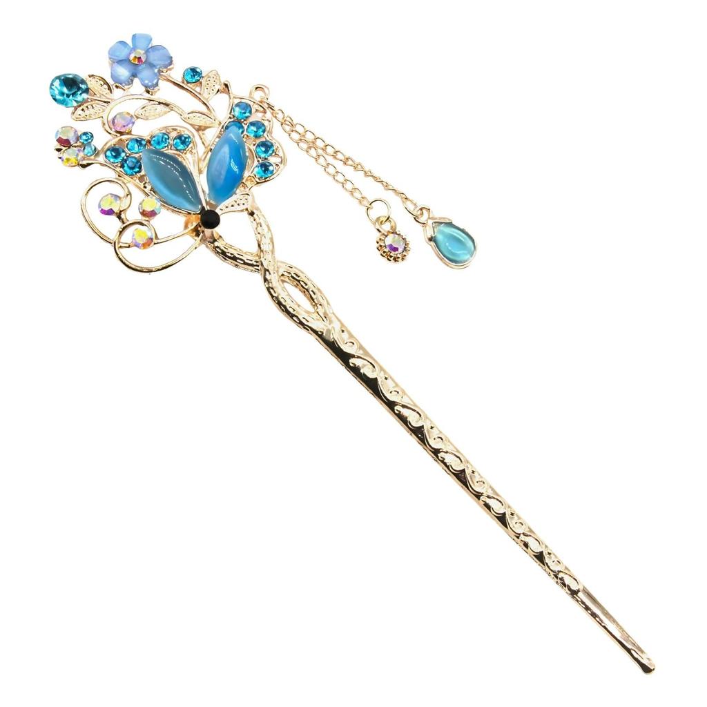 Miaomyao Single for Japanese Clothing Metal Hair Antique European Butterfly Pink Hair Miaomyao Hairpin, Hairpin, (Tomesode, Kimono, Yukata), Ornament,