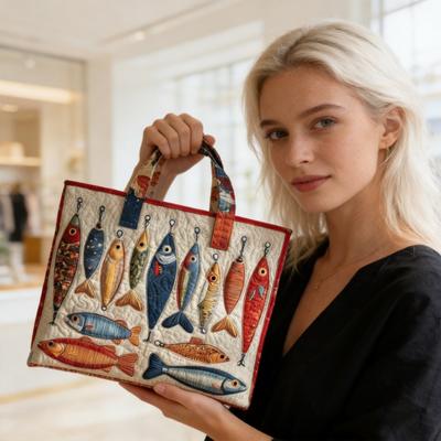  Pikowana torba Tote Damska Vintage Torba na ramię Kwiaty Zwierzęta Torebka Kwiatowa do pracy na imprezę codzienne zakupy