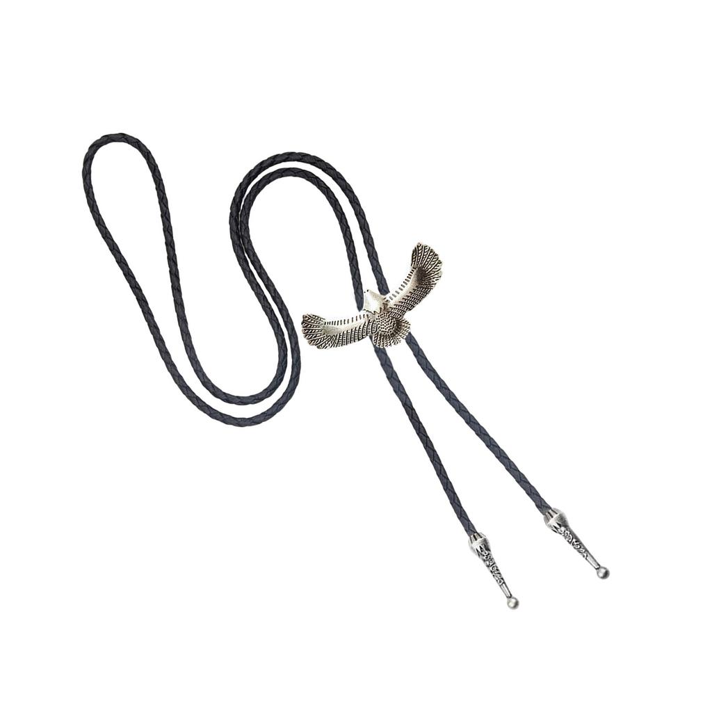 Metal Scorpion Animal Pendant Bolo Tie Western Cowboy Outfit Vintage Leather Cord Rodeos Necktie Necklace for Men Women